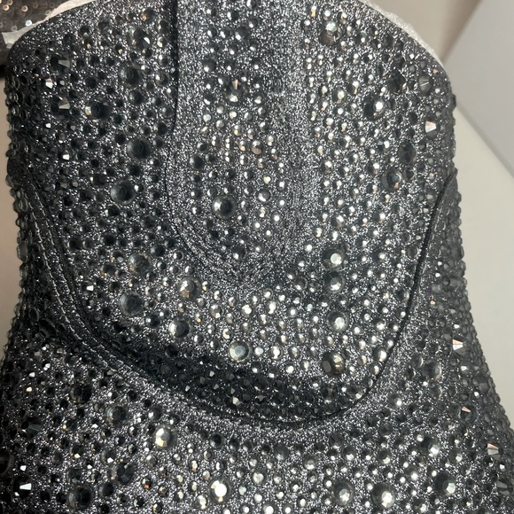 BNIB FIRST QUALITY Jessica Simpson Pewter Tamira 2 Rhinestone Ankle Boots 5.5M - Picture 13 of 15